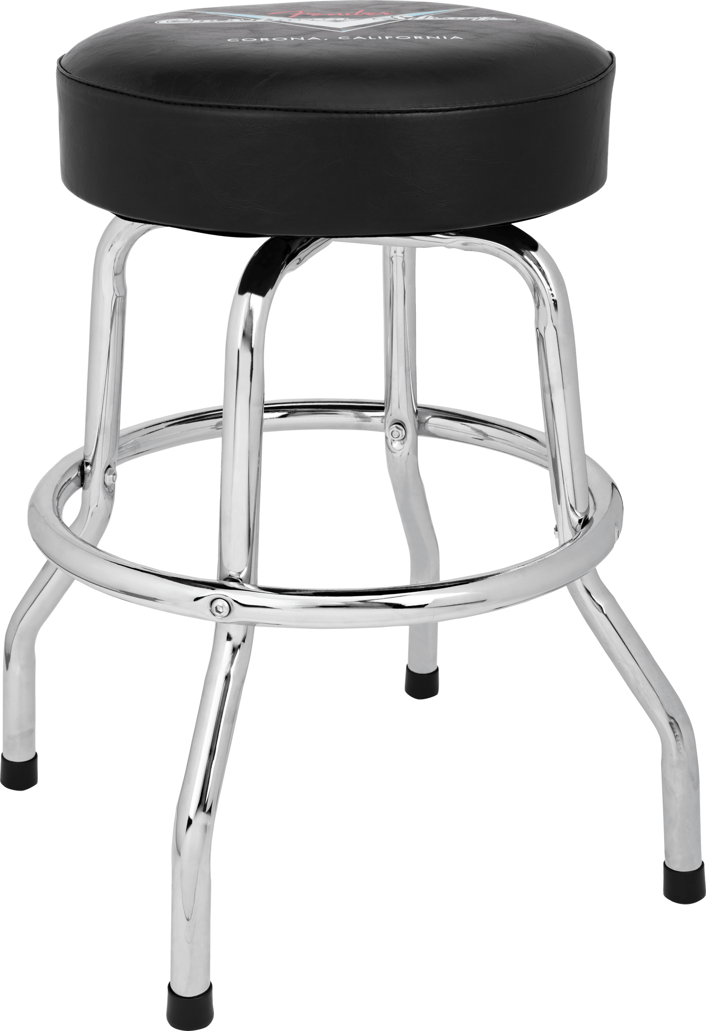 Fender® Custom Shop Chevron Logo Barstool, Black/Chrome