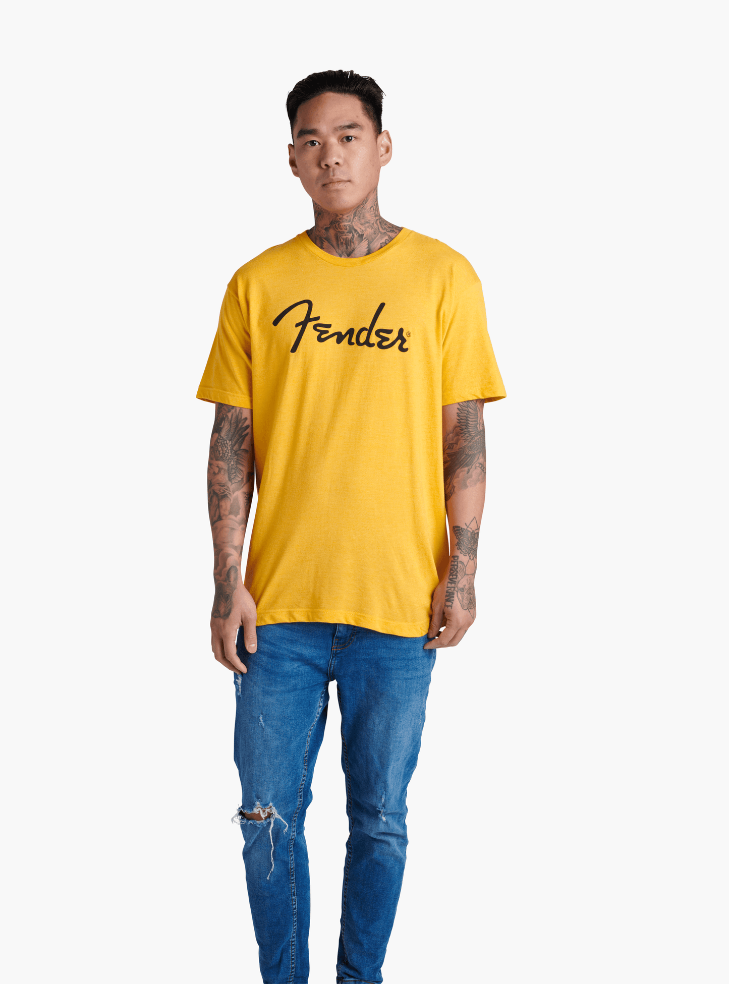 Fender® Spaghetti Logo T-Shirt, Butterscotch Blonde